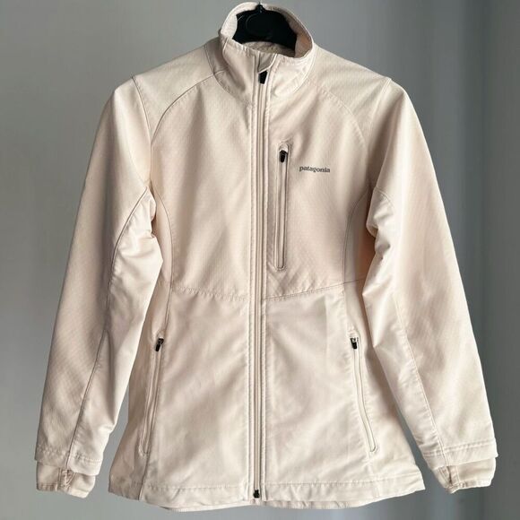 Patagonia Polartec Power Dry Ivory Full Zip Soft Shell Full Zip Jacket XS - Picture 1 of 5